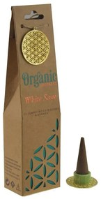 Set de 12 bețișoare parfumate organice White Sage,cu suport ceramic