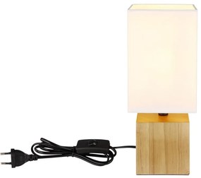 Veioza, lampa de masa design modern Valentino natur, alb