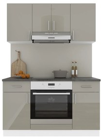 Set haaus V5, Gri Lucios/Alb, MDF, Blat Thermo 28 mm, L 140 cm