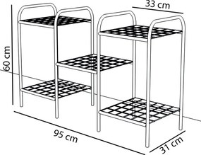 Etajera metal pentru flori 5 rafturi Decor Homs 95 x 60 x 31 cm, negru