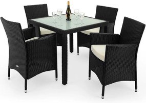 Deuba Set ratan de gradina Berlin 1+4 - negru