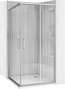 Cabina de dus Rea City cu cadita alba 90x90 cm crom periat