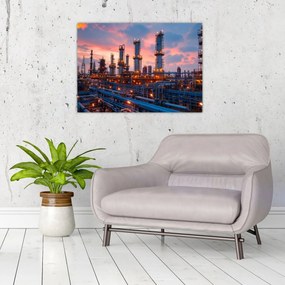 Tablou pe sticlă - Instalație industrială (70x50 cm)