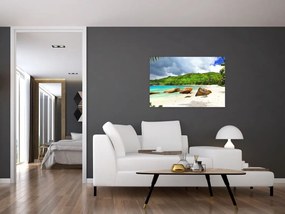Tablou - Seychelles, plaja Takamaka (90x60 cm)