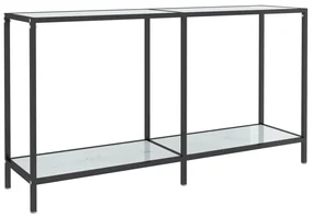 331696 vidaXL Masă consolă, alb, 140x35x75,5 cm, sticlă securizată