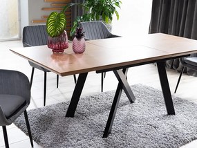 Masă de sufragerie extensibilă 160-220 cm Carlos (stejar + negru) (pentru 8 și mai multe persoane). 1050005