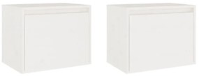 813438 vidaXL Dulapuri de perete, 2 buc., alb, 45x30x35 cm, lemn masiv de pin