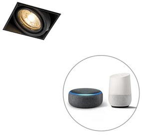 Spot inteligent încastrat negru, inclusiv WiFi GU10 fără rama - Oneon 1