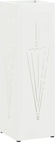 vidaXL Suport pentru umbrele Alb 15,5 x 15,5 x 49 cm Metal