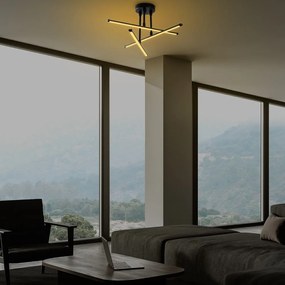 Plafonieră neagră LED 26x51 cm Ledflower – Opviq lights