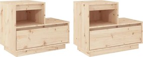 vidaXL Noptiere, 2 buc., 60x34x51 cm, lemn masiv de pin