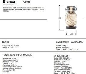 Veioza LED moderna Bianca