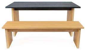 Masă de dining cu blat cu aspect de lemn de stejar 90x160 cm Stripe – Woodman