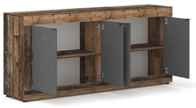 Comodă RUNEA, maro închis/antracit