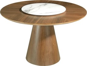 Masa dining cu blat central rotativ Veneer, 135cm AC-BRT1702-2