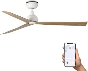 Ventilator tavan de exterior smart sistem TUYA si telecomanda IP44 MARINE M alb/stejar