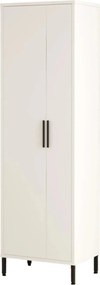 Dulap DY1-W, alb/negru, PAL melaminat, cu 2 usi, 50x36x165 cm