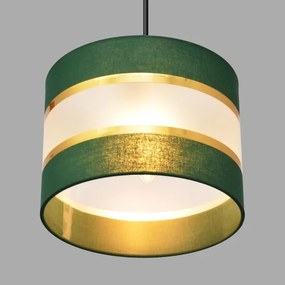 Lustră pe cablu HELEN 1xE27/15W/230V d. 20 cm verde/auriu