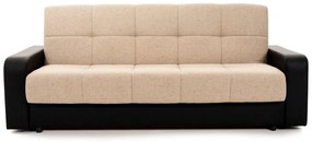 Canapea Extensibila 3 locuri AMSTERDAM, cu lada de depozitare, 230x110x95 cm, Bej/Negru