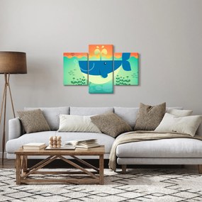 Tablou - Balenă veselă în mare (90x60 cm)