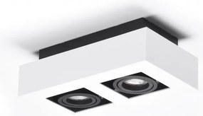 Spot aplicat directionabil de tavan/plafon NIKEA 2 GU10 alb/negru