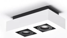 Spot aplicat directionabil de tavan/plafon NIKEA 2 GU10 alb/negru