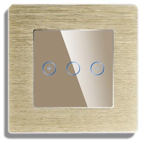 Intrerupator Simplu cu Variator cu Touch din Sticla si Rama de Aluminiu LUXION