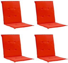 vidaXL Perne scaun de grădină, 4 buc., roșu, 100 x 50 x 3 cm
