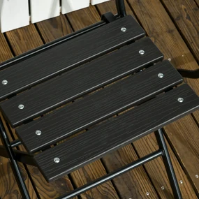 Outsunny Set Mobilier de Grădină 3 Piese pentru Terasă, Oțel și HDPE, Design Modern, Gri Închis | Aosom Romania