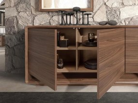 Comoda design LUX cu 3 usi Walnut