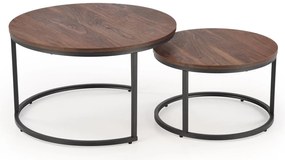 Set 2 buc. măsuțe de cafea Jacarta (nuc + negru). 1092450