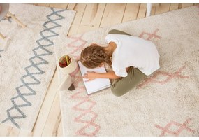 Covor roz/crem lavabil/țesut manual din bumbac 120x160 cm Atlas Natural – Lorena Canals