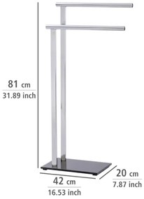 WENKO LAVA 22090100 - Suport pentru prosoape, 42 x 81 cm, inox/argintiu/negru