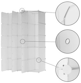 Dulap multifunctional modular, alb, ZALVO