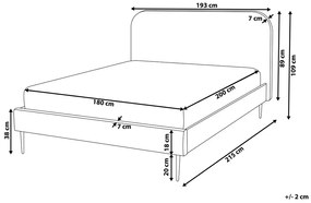 Pat matrimonial 180 cm Faris (boucle bej) (cu somieră). 1078946