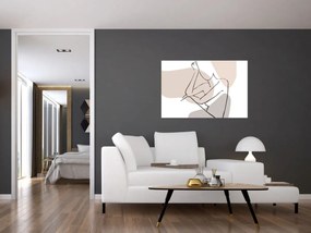 Tablou - Femeie corp linie de artă N⁰1 (90x60 cm)