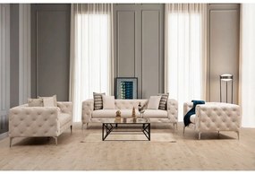 Canapea bej cu tapițerie din catifea 237 cm Como – Artie