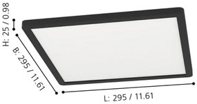Eglo 900093 - Plafonieră LEDRGBW reglabilă ROVITO-ZLED/14,6W/230V, neagră