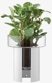 Ghiveci de flori Terrazza, î. 22 cm, Ø19 cm, transparent/alb calcar - LSA international