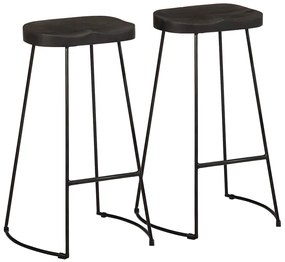 vidaXL Scaune de bar 2 buc Negru 45x40x78 cm lemn masiv de mango