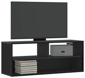 848934 vidaXL Dulap TV, negru, 100x31x39,5 cm, lemn prelucrat și metal