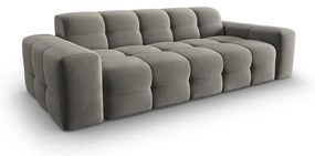 Canapea gri cu tapițerie din catifea 222 cm Kendal – Micadoni Home