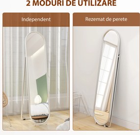 HOMCOM Oglindă Ovală Aurie Înaltă | Aosom Romania