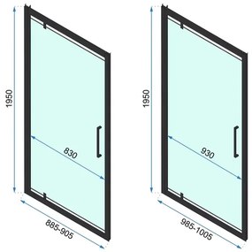 Cabina de dus dreptunghiulara de colt cu usi batante Rea Rapid Swing 100x90 cm