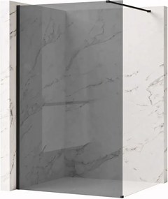 Paravan de dus fumuriu Rea Flexi Grey 120 cm negru