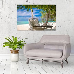 Tablou - Hamac pe plajă (90x60 cm)