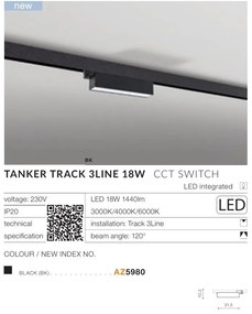 Accesoriu, Modul LED pentru sina trifazata TANKER TRACK 3LINE 18W CCT