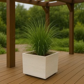 Ghiveci MADERA SQUARE ECO WOOD 38,5 cm , alb ECO, L