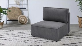 Modul pentru canapea gri închis cu tapițerie din catifea reiată (de mijloc) Nihad modular – Bobochic Paris