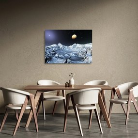 Tablou pe sticlă cu sat (70x50 cm)